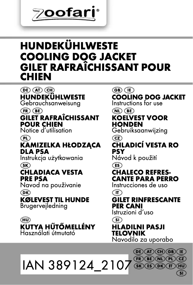 First page image of the manual for IAN 389124