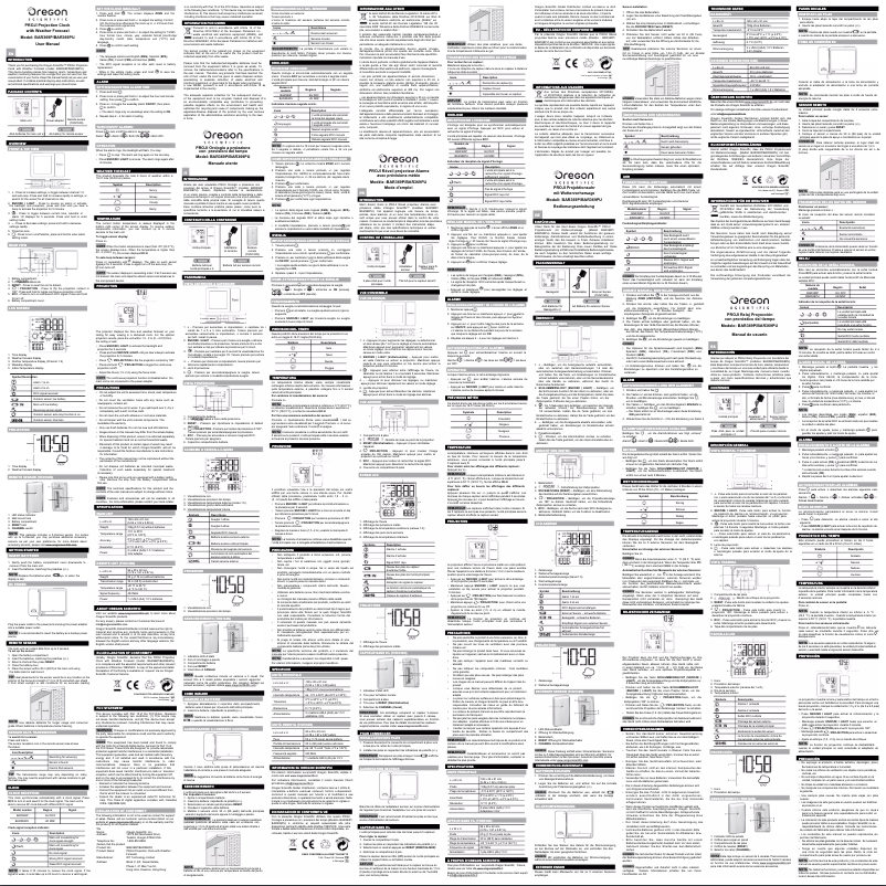 Page 1 of the manual User Manual Oregon Scientific BAR 369P