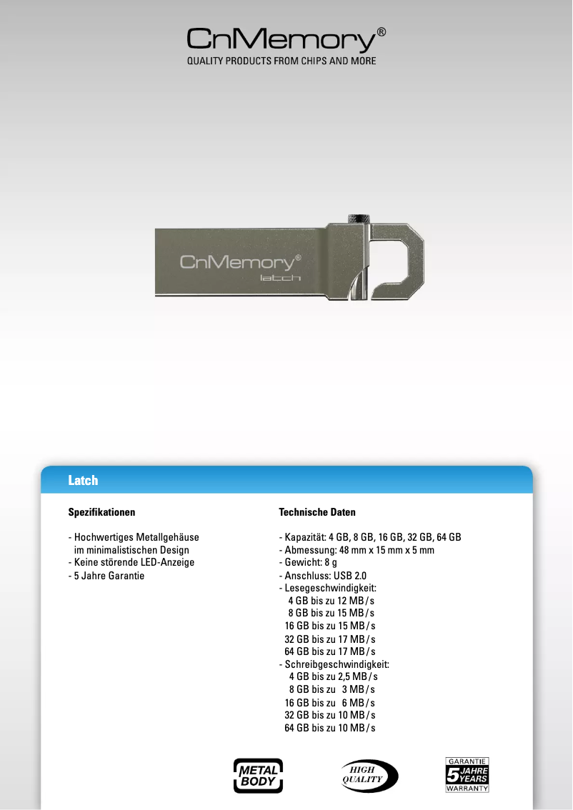 First page image of the manual for Latch