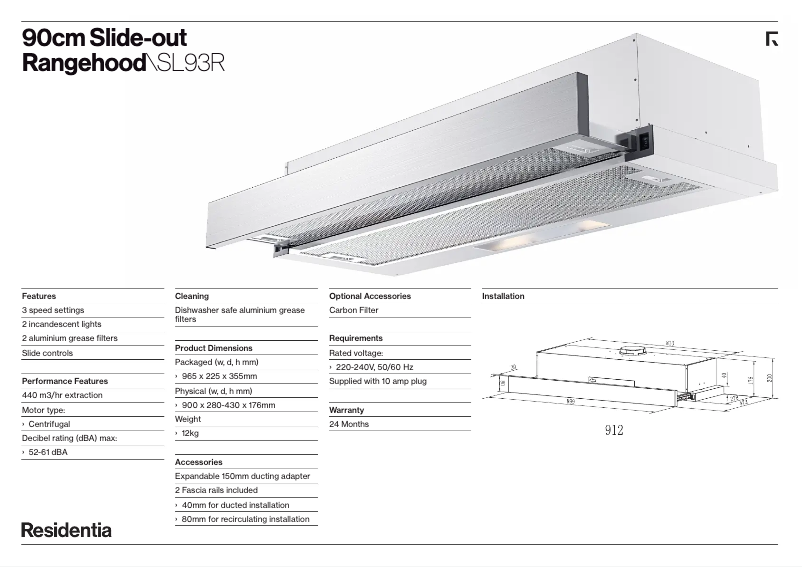 First page image of the manual for SL93R