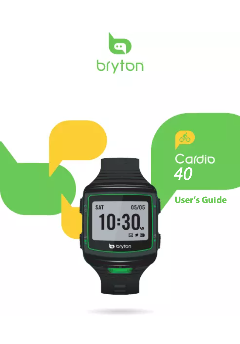 Page 1 de la notice Manuel utilisateur Bryton Cardio 40H