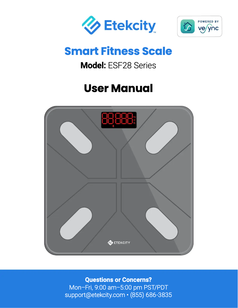 Page 1 of the manual User Manual Etekcity ESF28