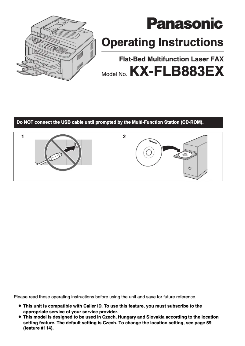 First page image of the manual for KX-FLB883EX
