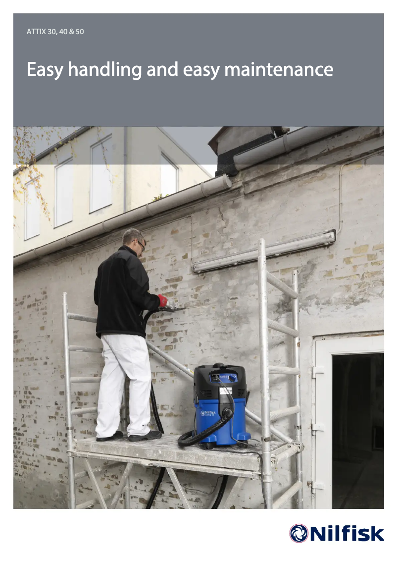 Page 1 of the manual Brochure Nilfisk ATTIX 50-21 PC Cleanroom