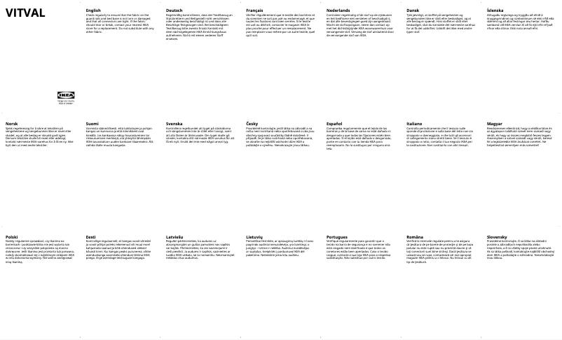 Page 1 of the manual User Manual Ikea VITVAL 704.112.77