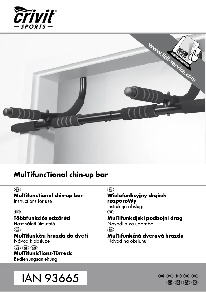 First page image of the manual for IAN 93665