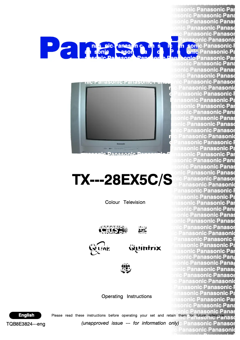 First page image of the manual for TX-28EX5CS