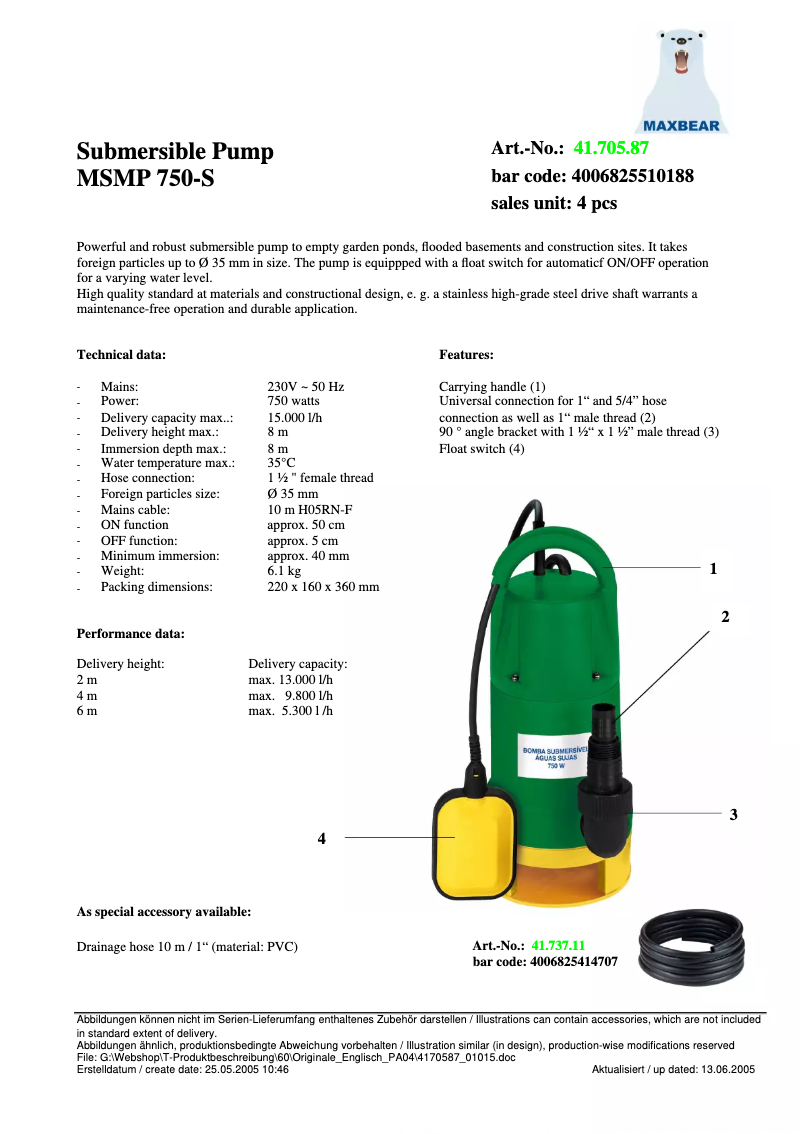 Page 1 of the manual User Manual Maxbear MSMP 750-S