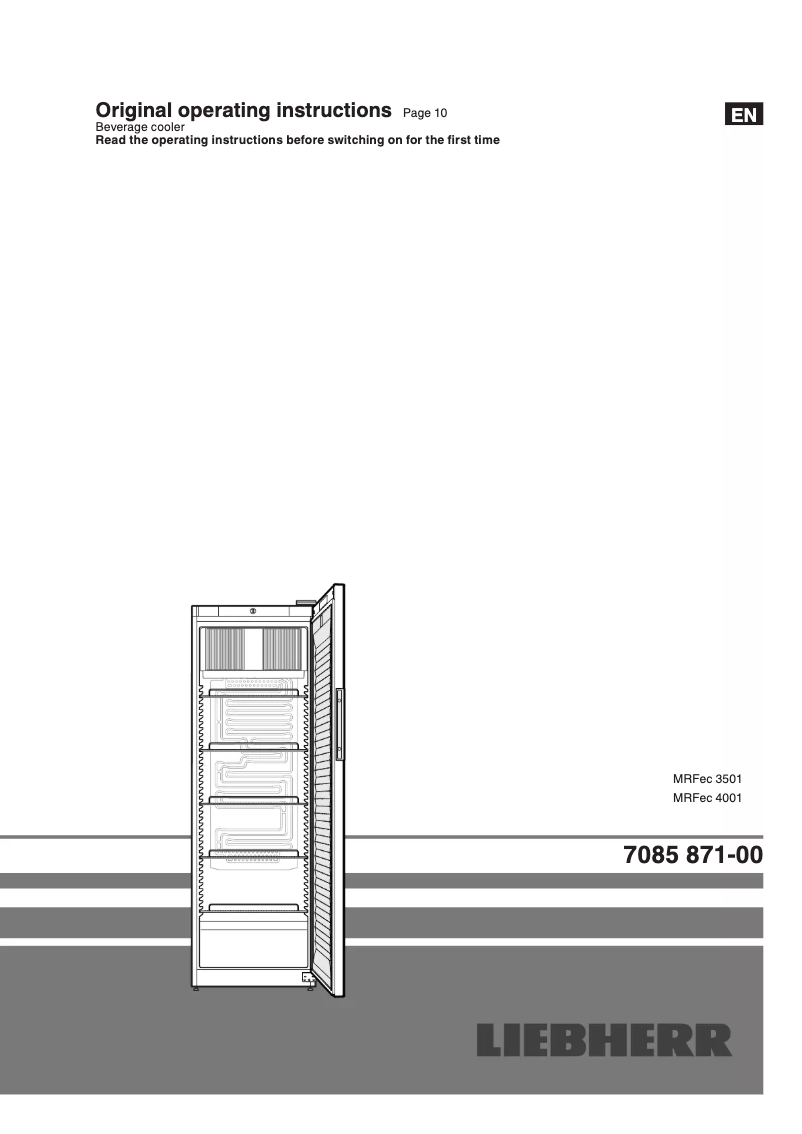 Page 1 of the manual User Manual Liebherr MRFec 3501-20