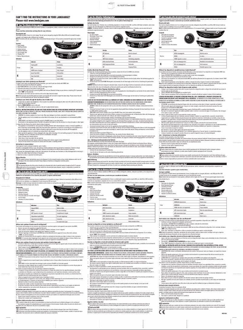 Page 1 of the manual User Manual HMDX Jam Classic