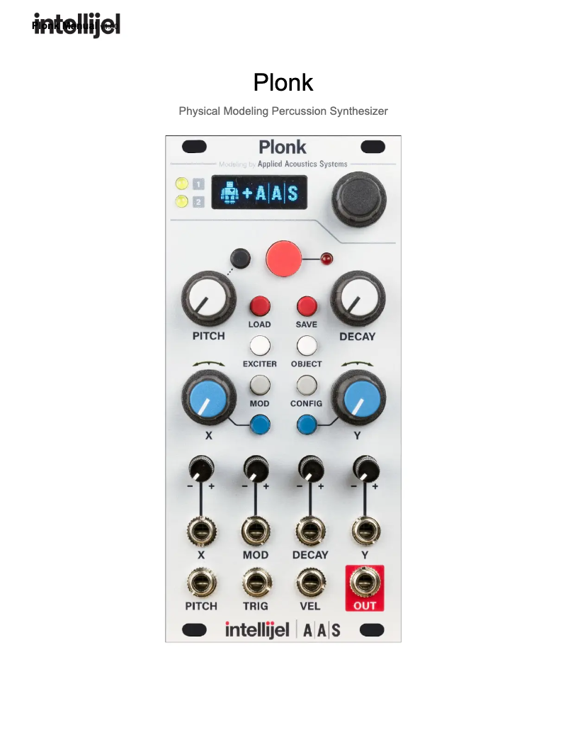 First page image of the manual for Plonk