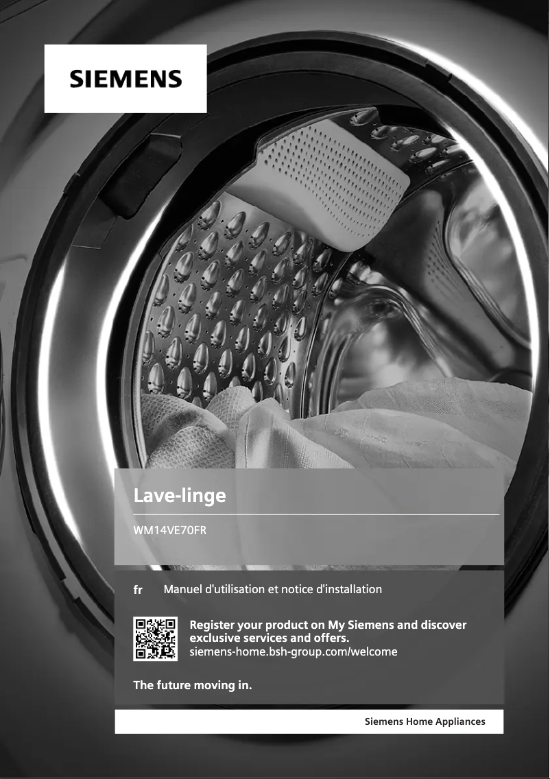 Page 1 of the manual User Manual Siemens iQ800 WM14VE70FR