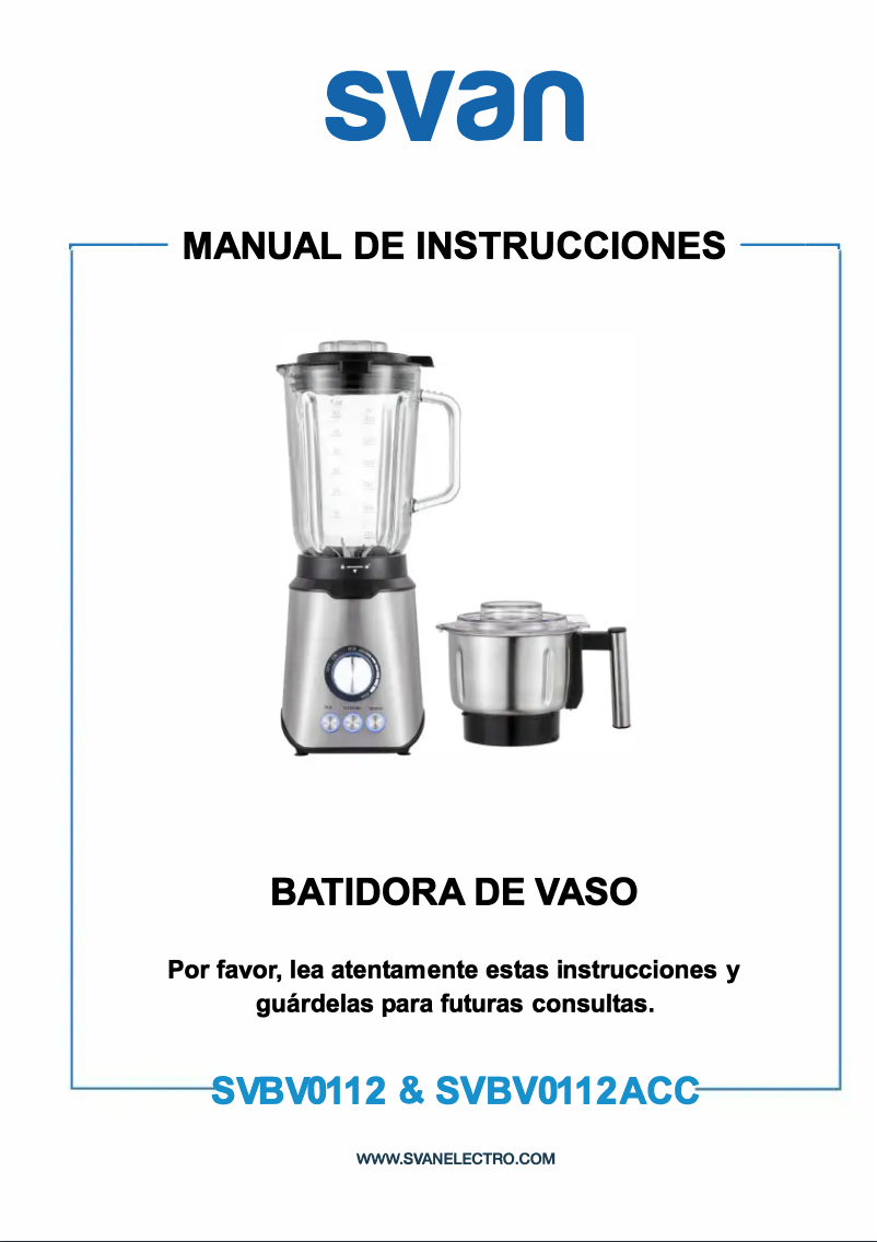 First page image of the manual for SVBV0112