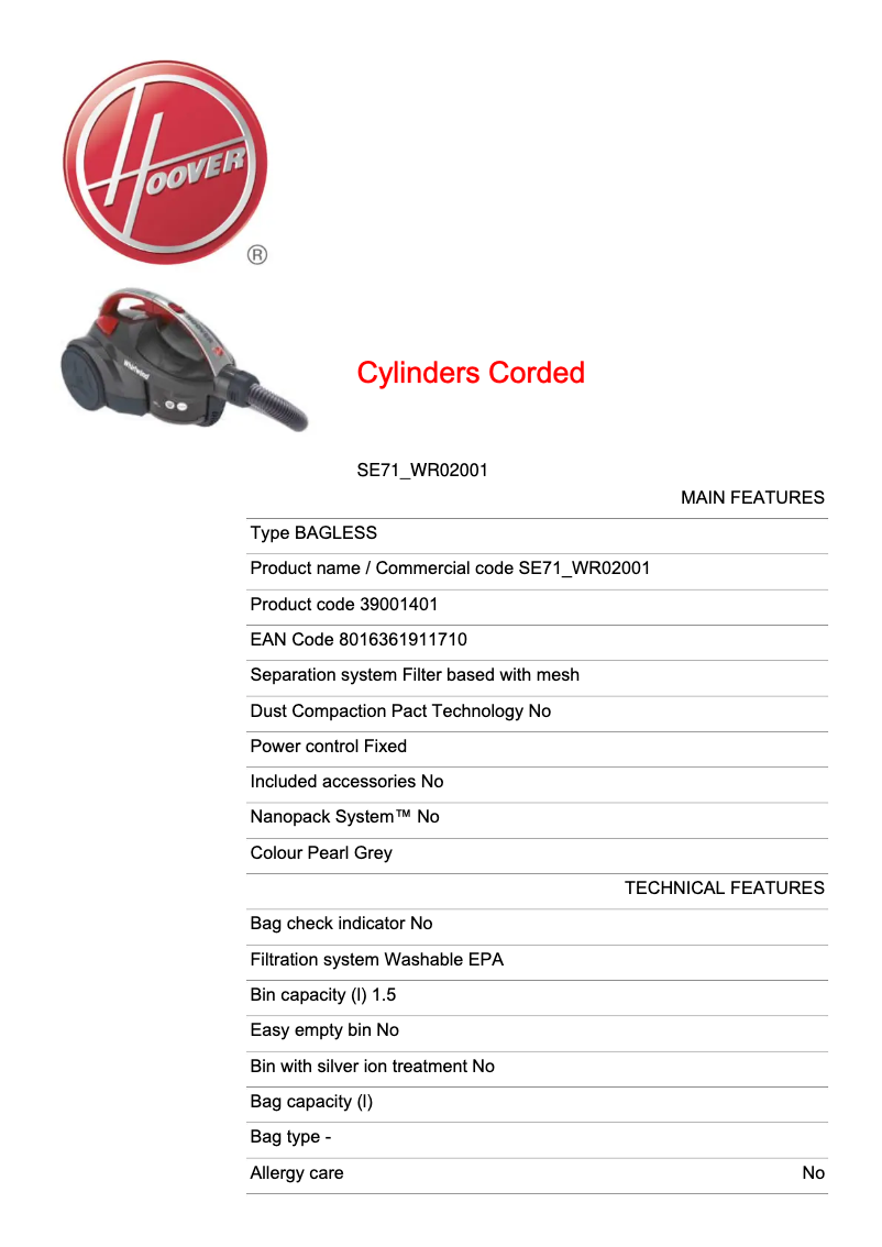 First page image of the manual for Whirlwind SE71_WR02001