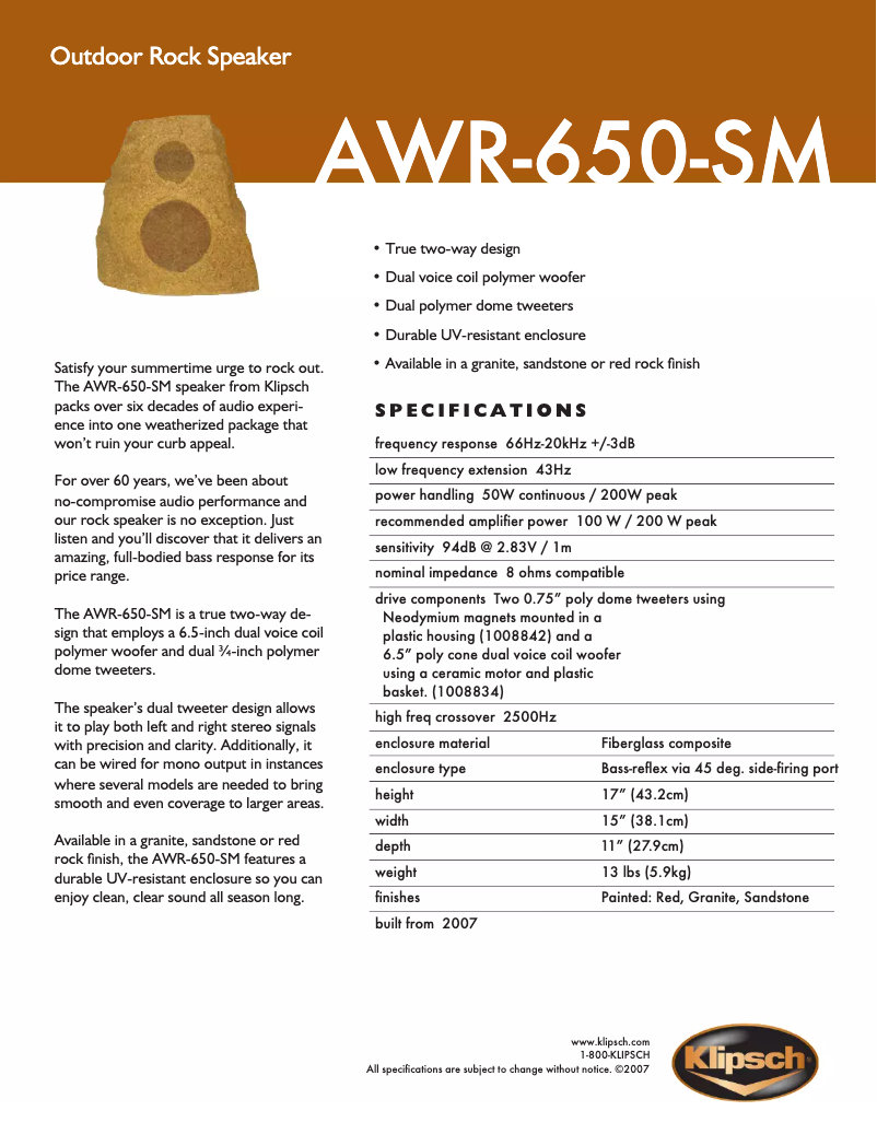 First page image of the manual for AWR-650-SM