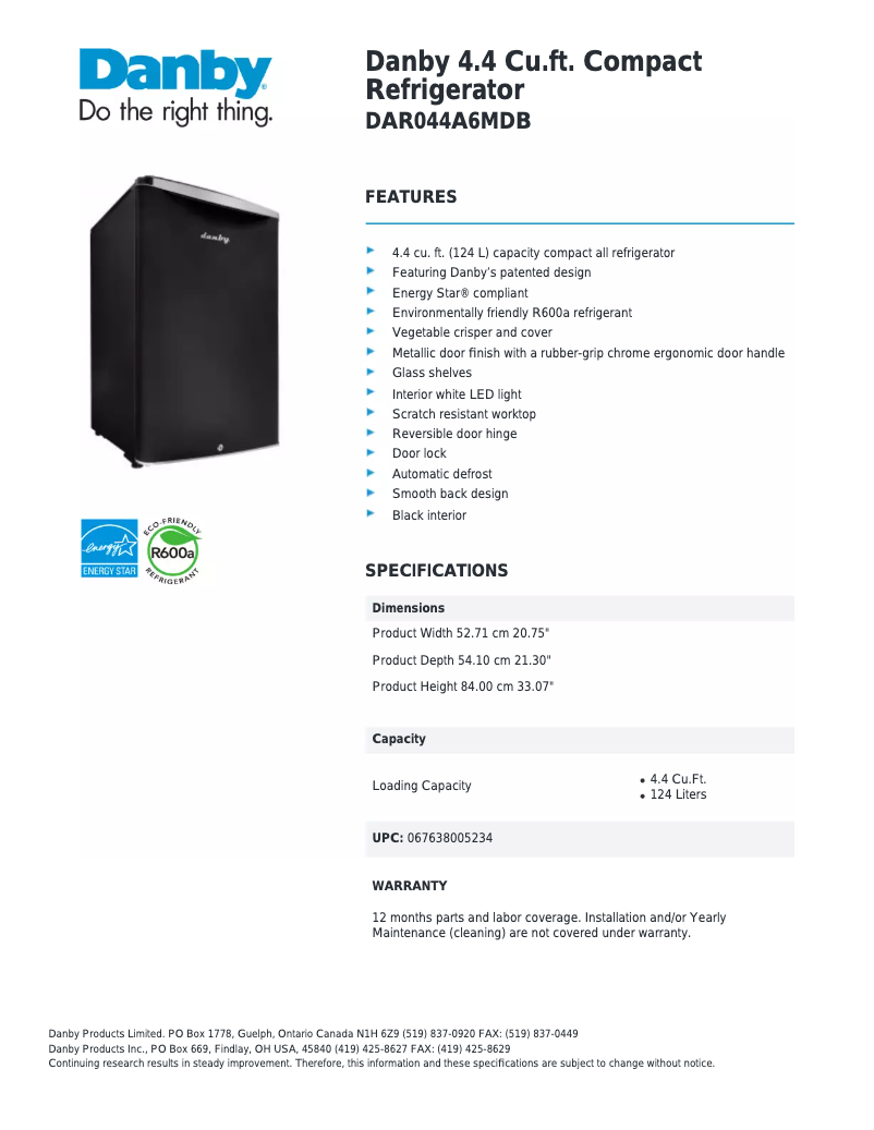 First page image of the manual for DAR044A6MDB