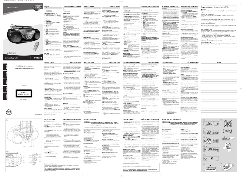 First page image of the manual for Soundmachine AZ1538