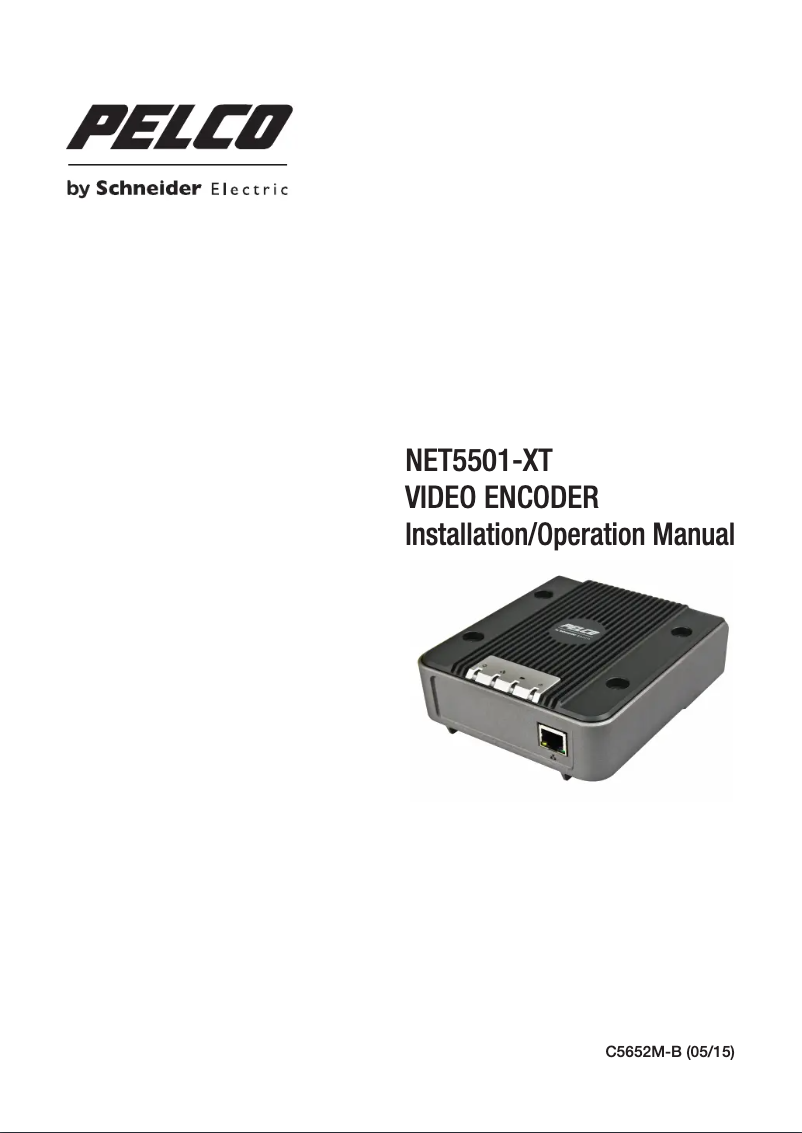 Page 1 of the manual User Manual Pelco NET5501-XT
