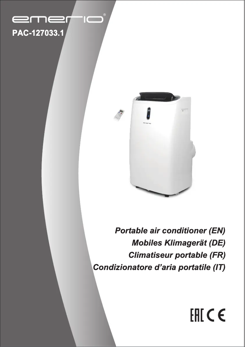 Page 1 of the manual User Manual Emerio PAC-127033.1