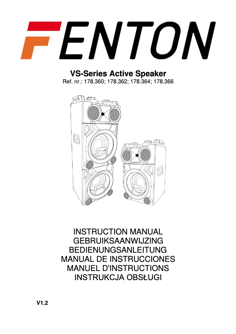 First page image of the manual for VS210