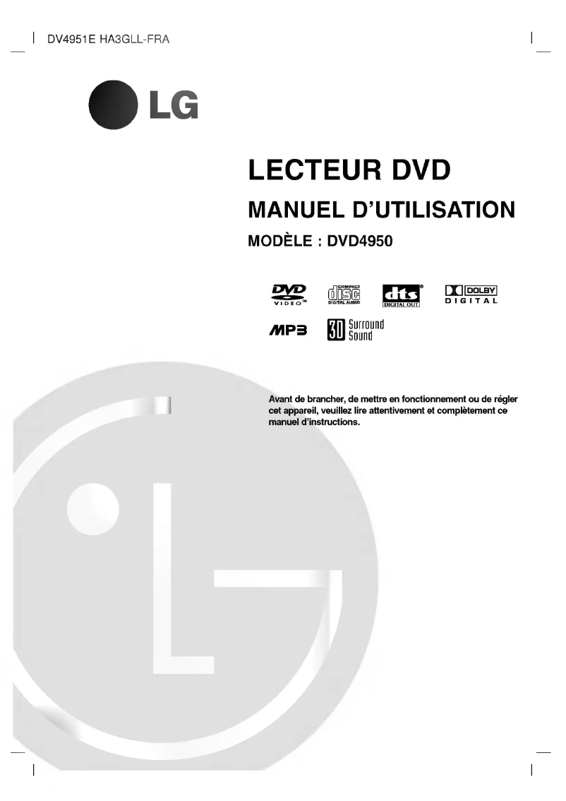 Page 1 of the manual User Manual LG DV4951E