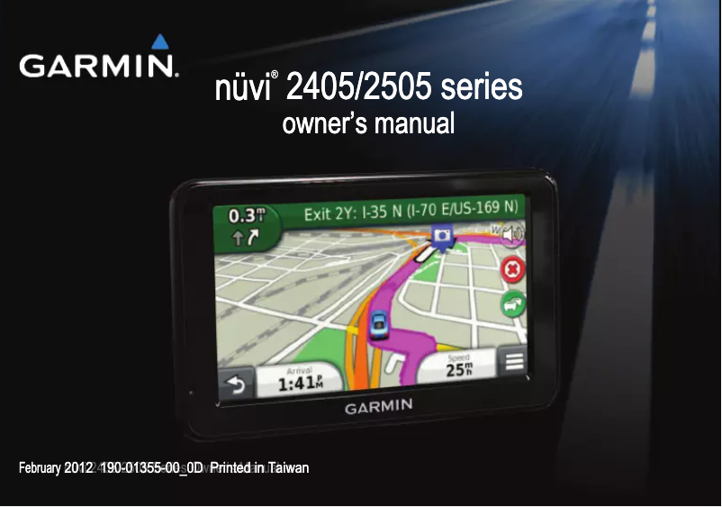 Page 1 of the manual User Manual Garmin nüvi 2555