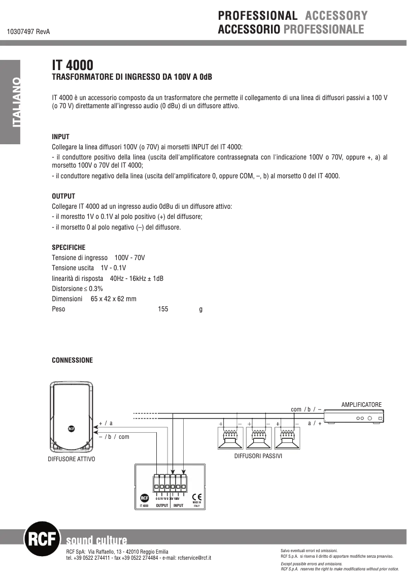 First page image of the manual for IT 4000