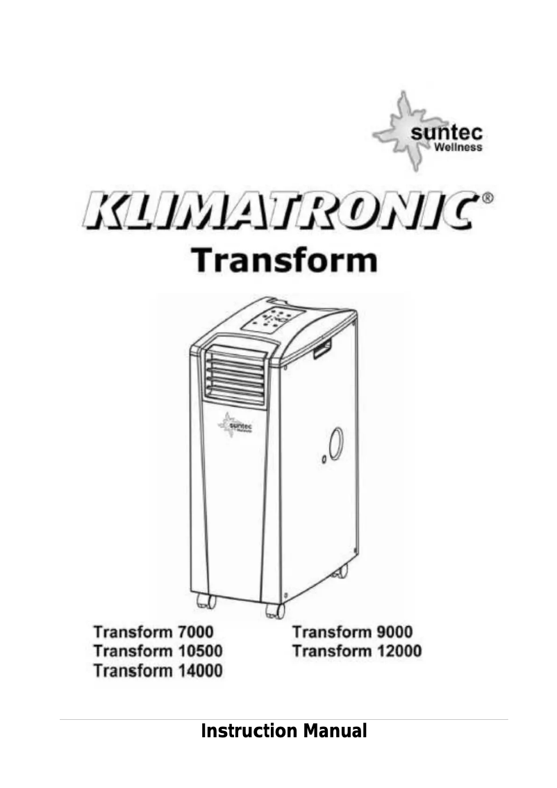 Page 1 of the manual User Manual Suntec Transform 7000