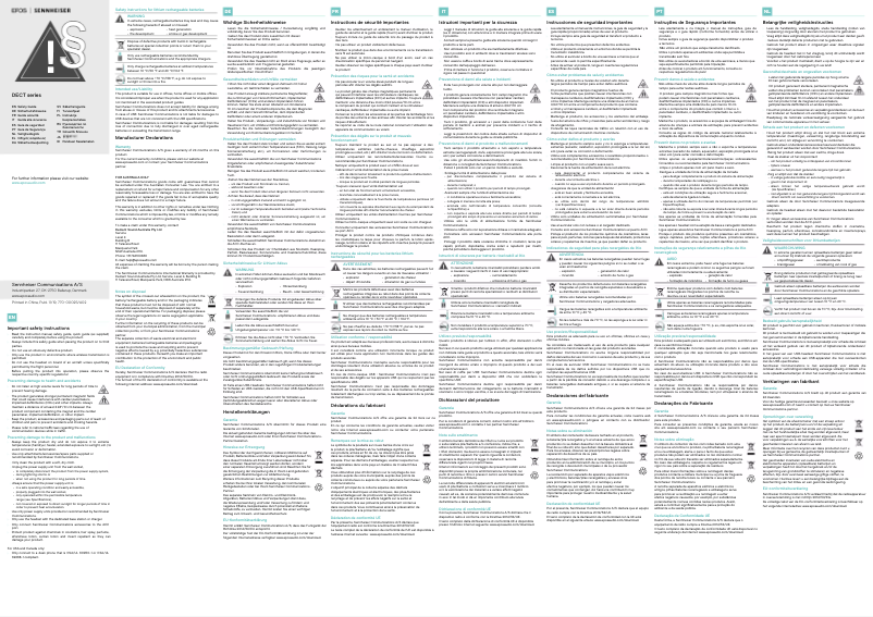 Page 1 of the manual User Manual Sennheiser IMPACT SDW 60 HS