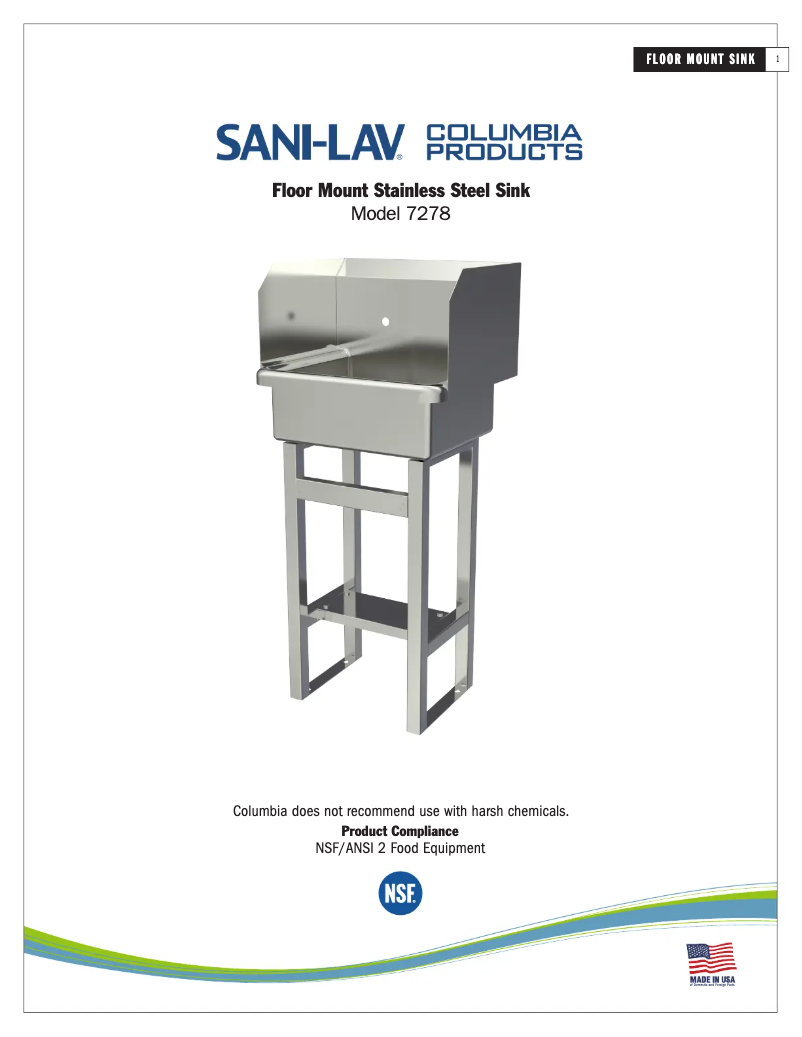 Page 1 de la notice Manuel utilisateur Sani-Lav 7278