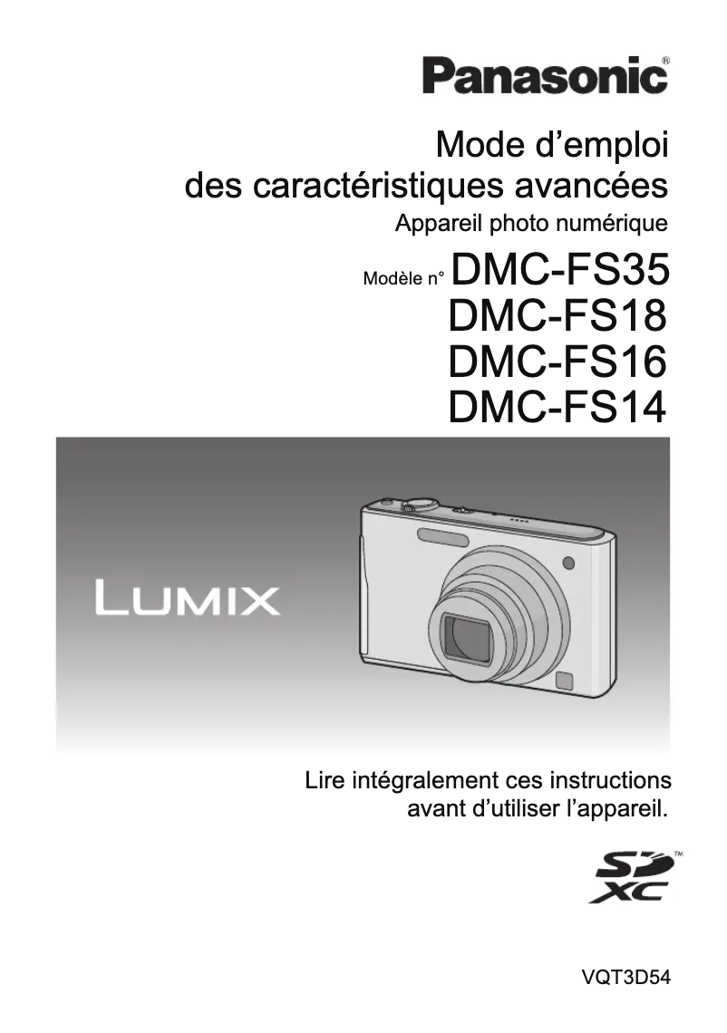Page 1 of the manual User Manual Panasonic Lumix DMC-FS35