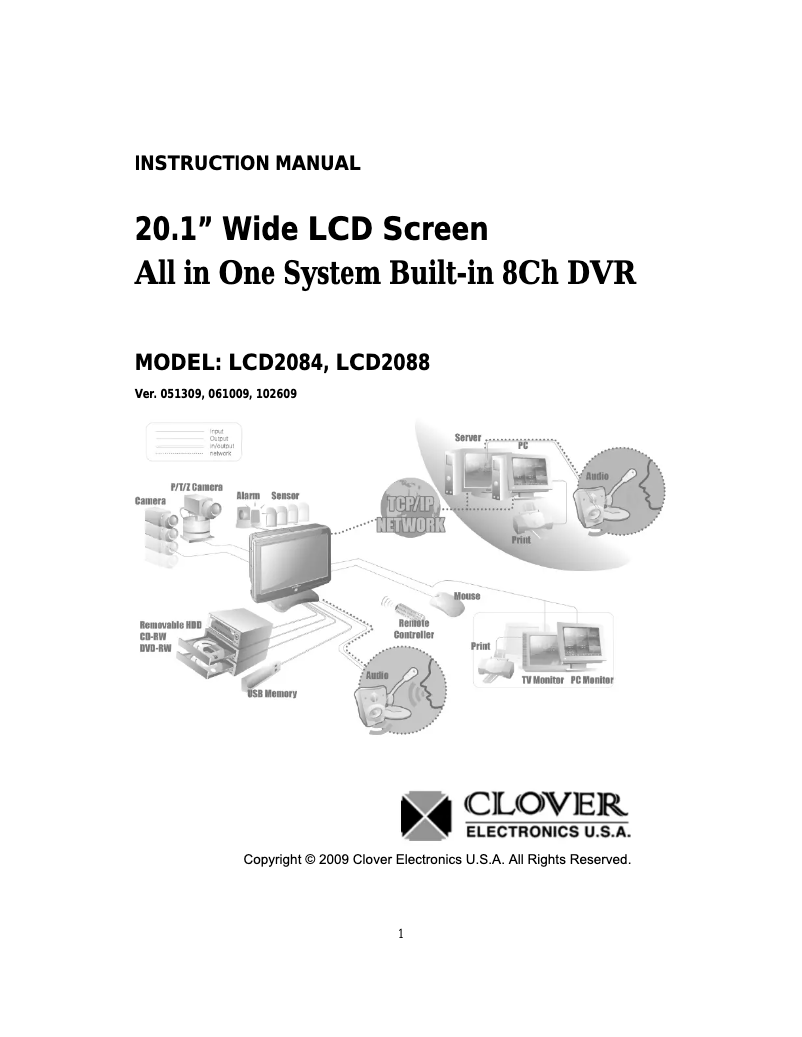 First page image of the manual for LCD2084