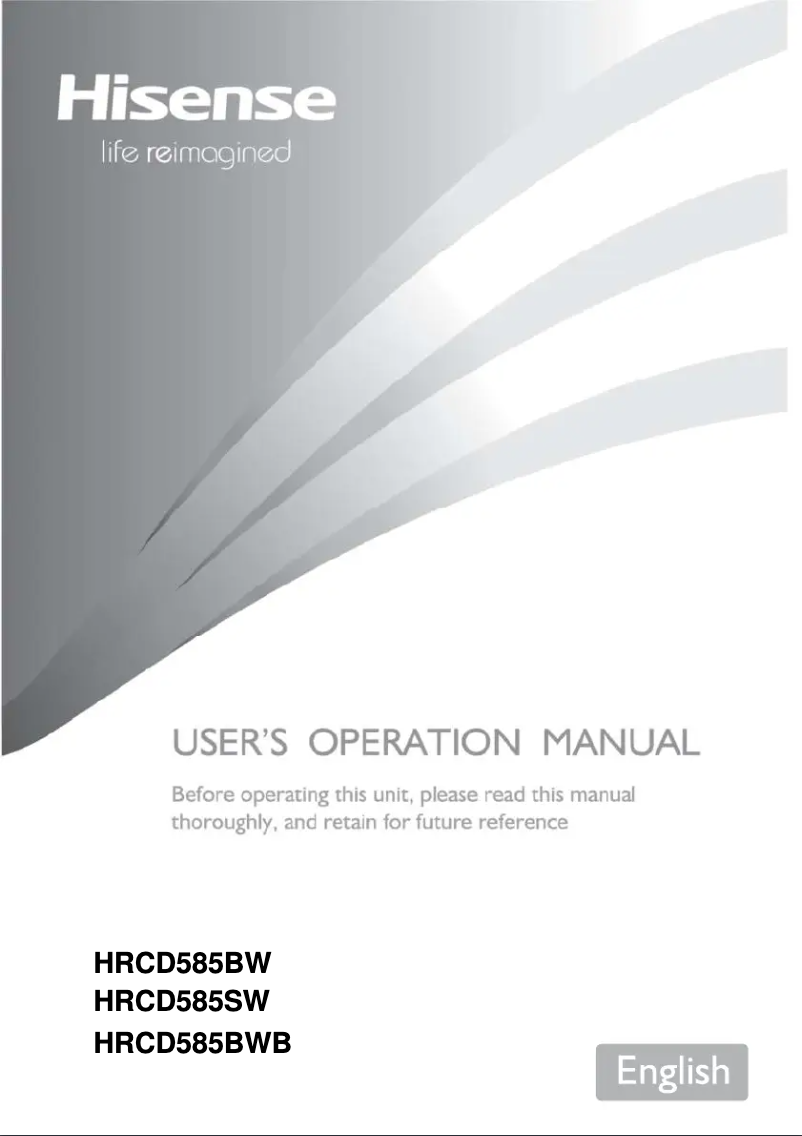 Page 1 of the manual User Manual Hisense HRCD585BWB
