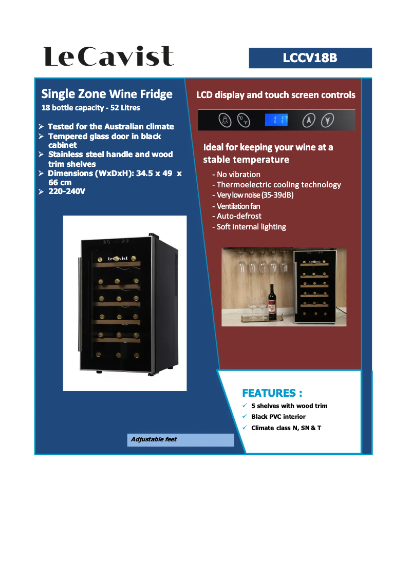 First page image of the manual for LCCV18B