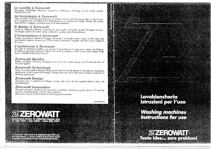Page 1 of the manual User Manual Zerowatt ES 40