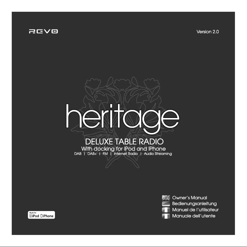 First page image of the manual for Heritage Shadow