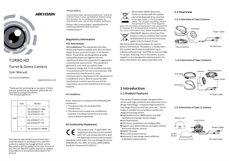 Page 1 of the manual User Manual Hikvision DS-2CE56C2T-IRP