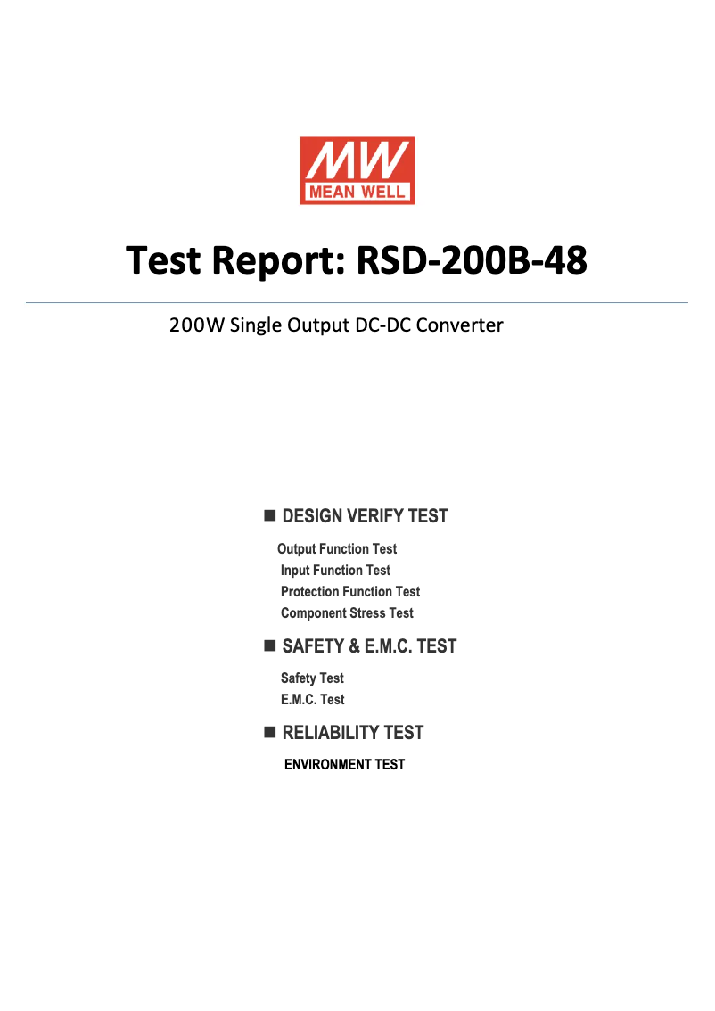 First page image of the manual for RSD-200B-48