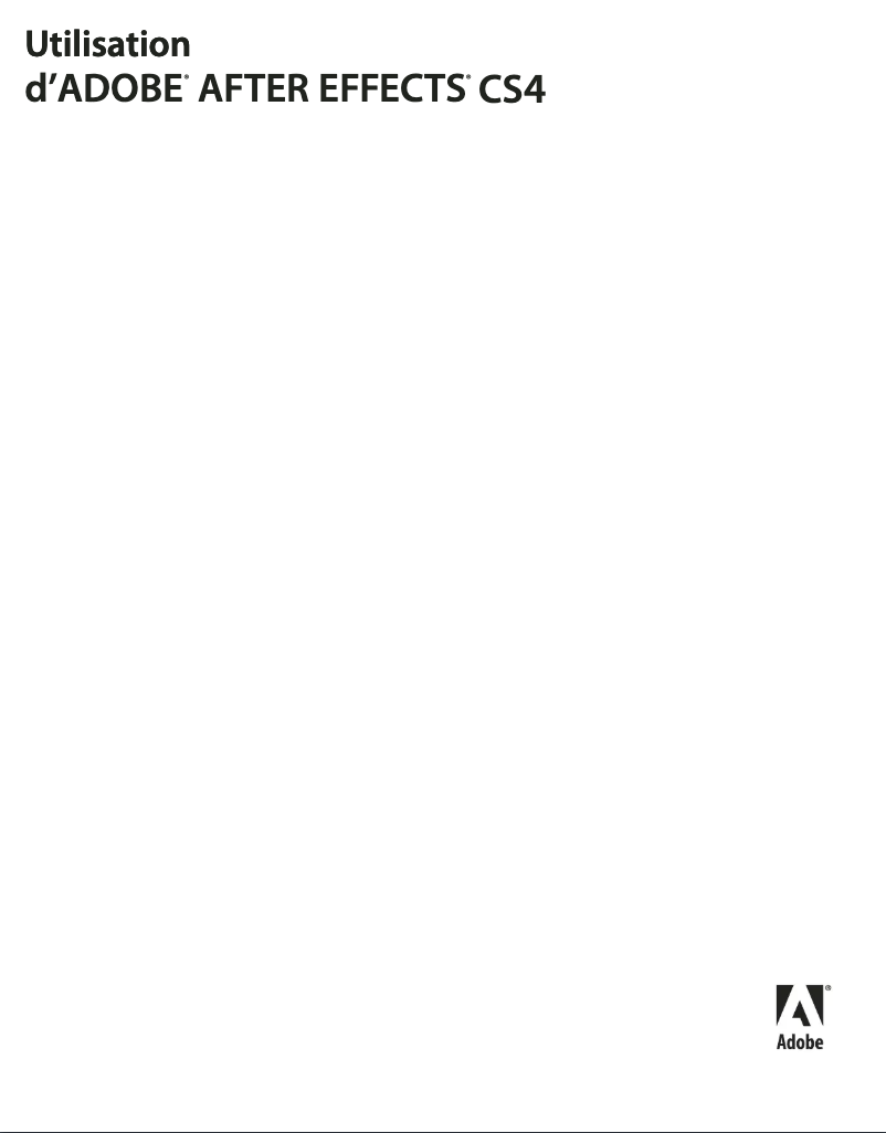 First page image of the manual for After Effects CS4
