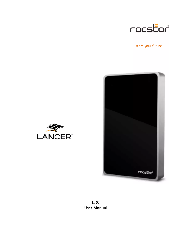 Page 1 of the manual User Manual Rocstor Lancer LX