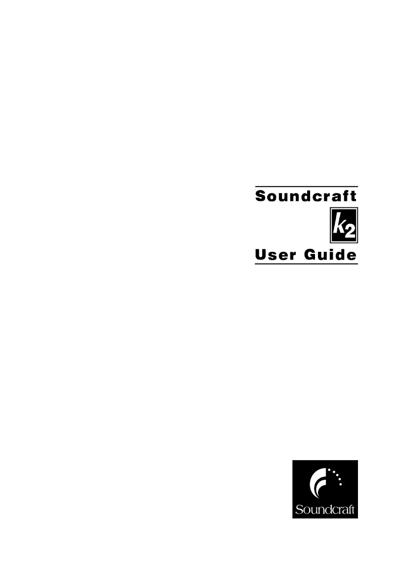 Page 1 of the manual User Manual Soundcraft k2