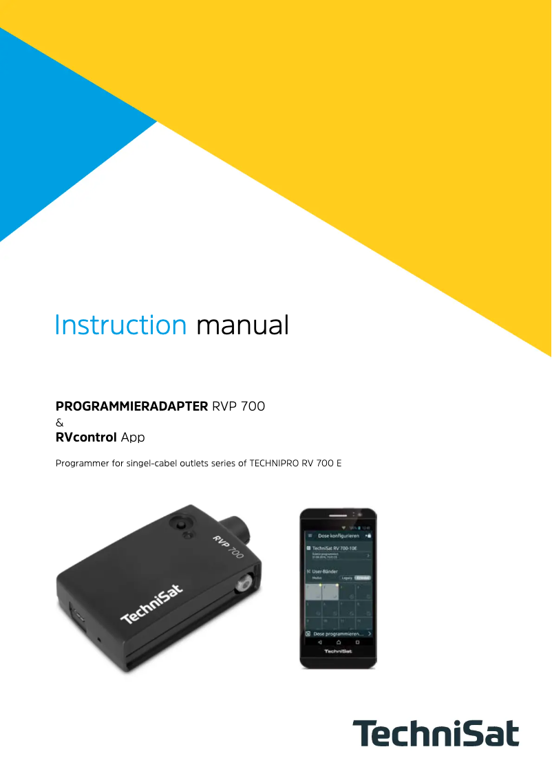 First page image of the manual for RVP 700