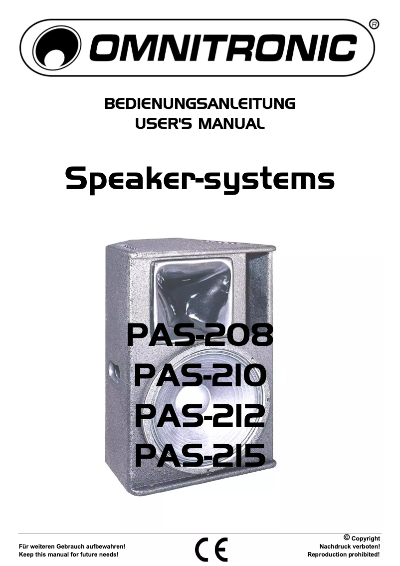 First page image of the manual for PAS-208