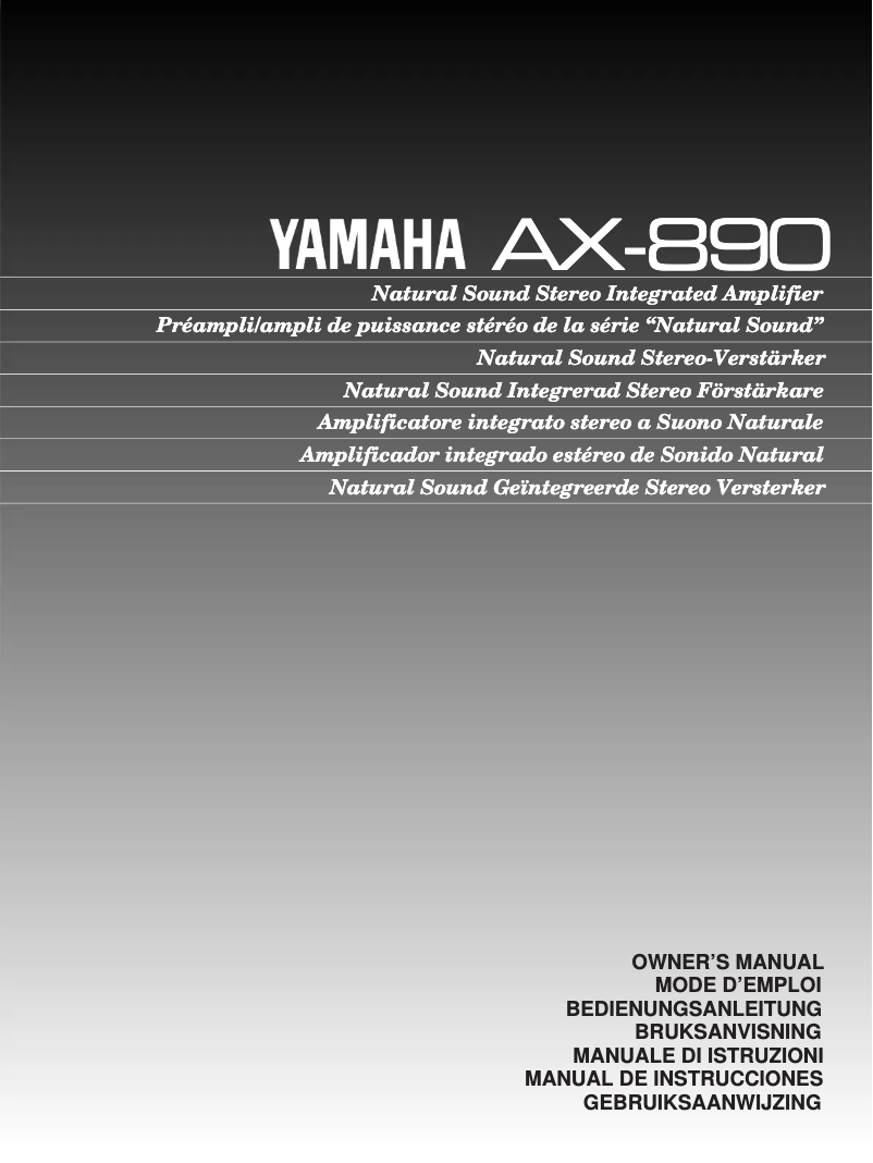 First page image of the manual for AX-890