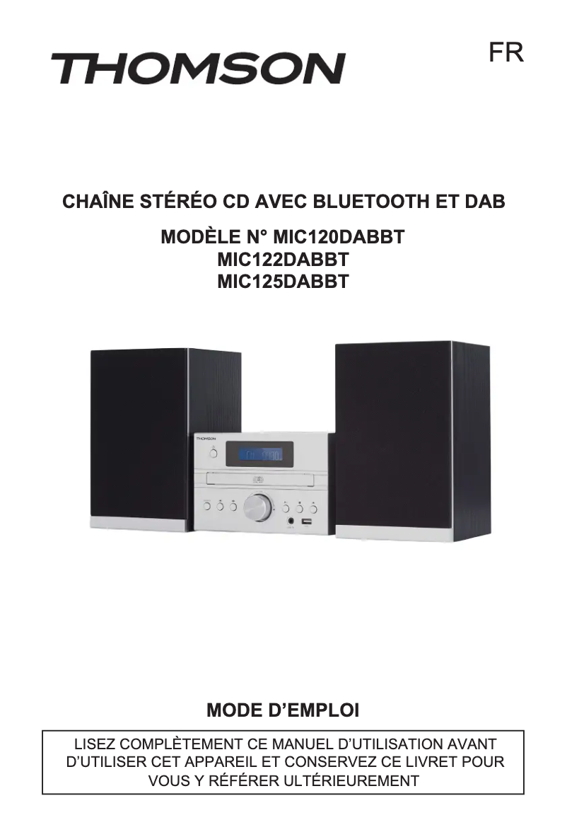 First page image of the manual for MIC122DABBT