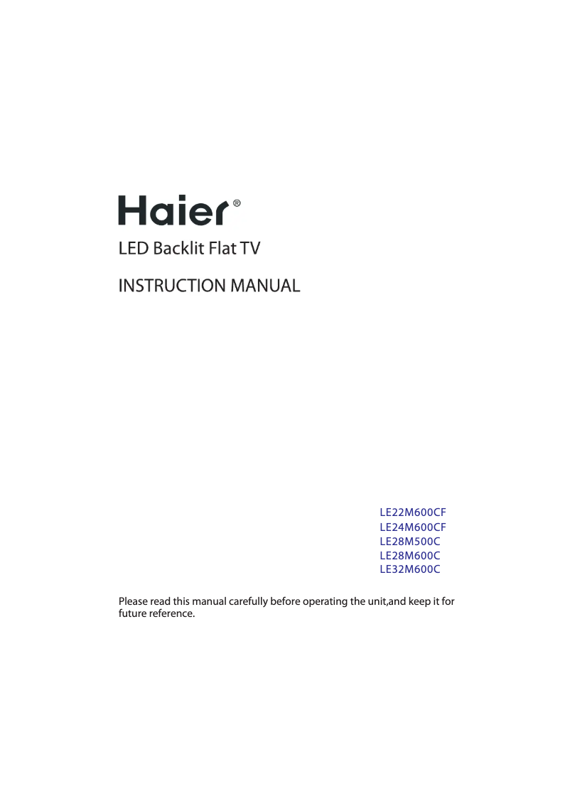 Page 1 of the manual User Manual Haier LE28M600C