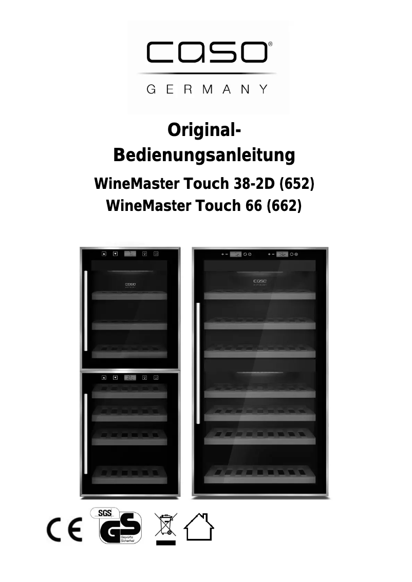 First page image of the manual for WineMaster Touch 38