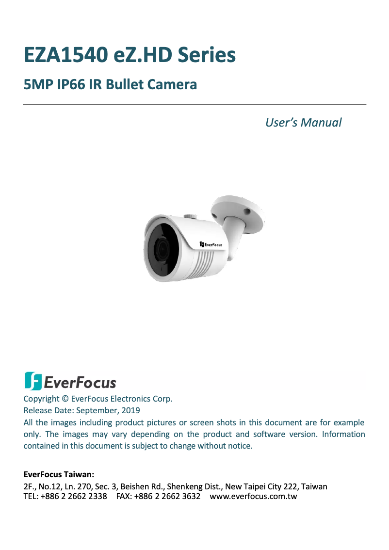 Page 1 of the manual User Manual EverFocus EZA1540