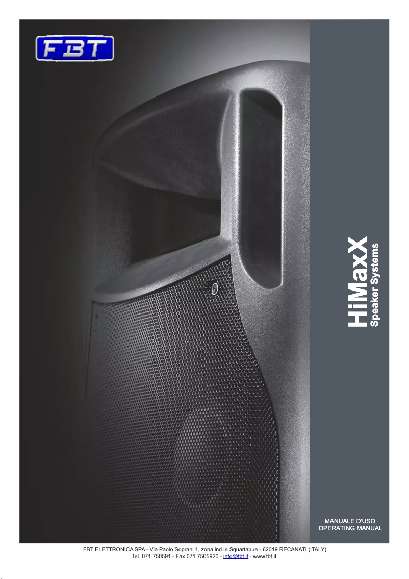 Page 1 of the manual User Manual FBT HIMAXX 40