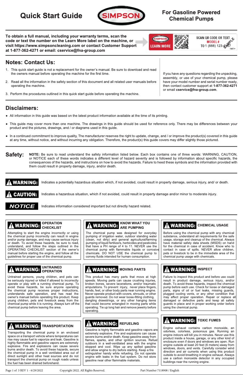 First page image of the manual for SCP71008